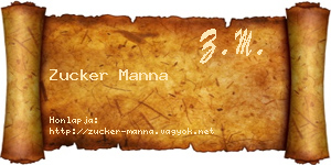 Zucker Manna névjegykártya